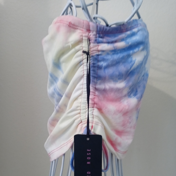 Faded Rose Dusty Blue Tie Dye Top - Picture 2 of 4